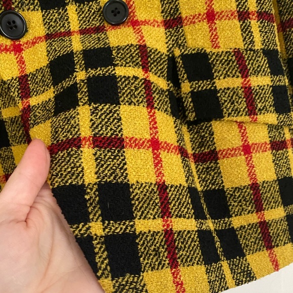 Vintage DKNY Yellow Plaid Woven Blazer - Picture 6 of 6